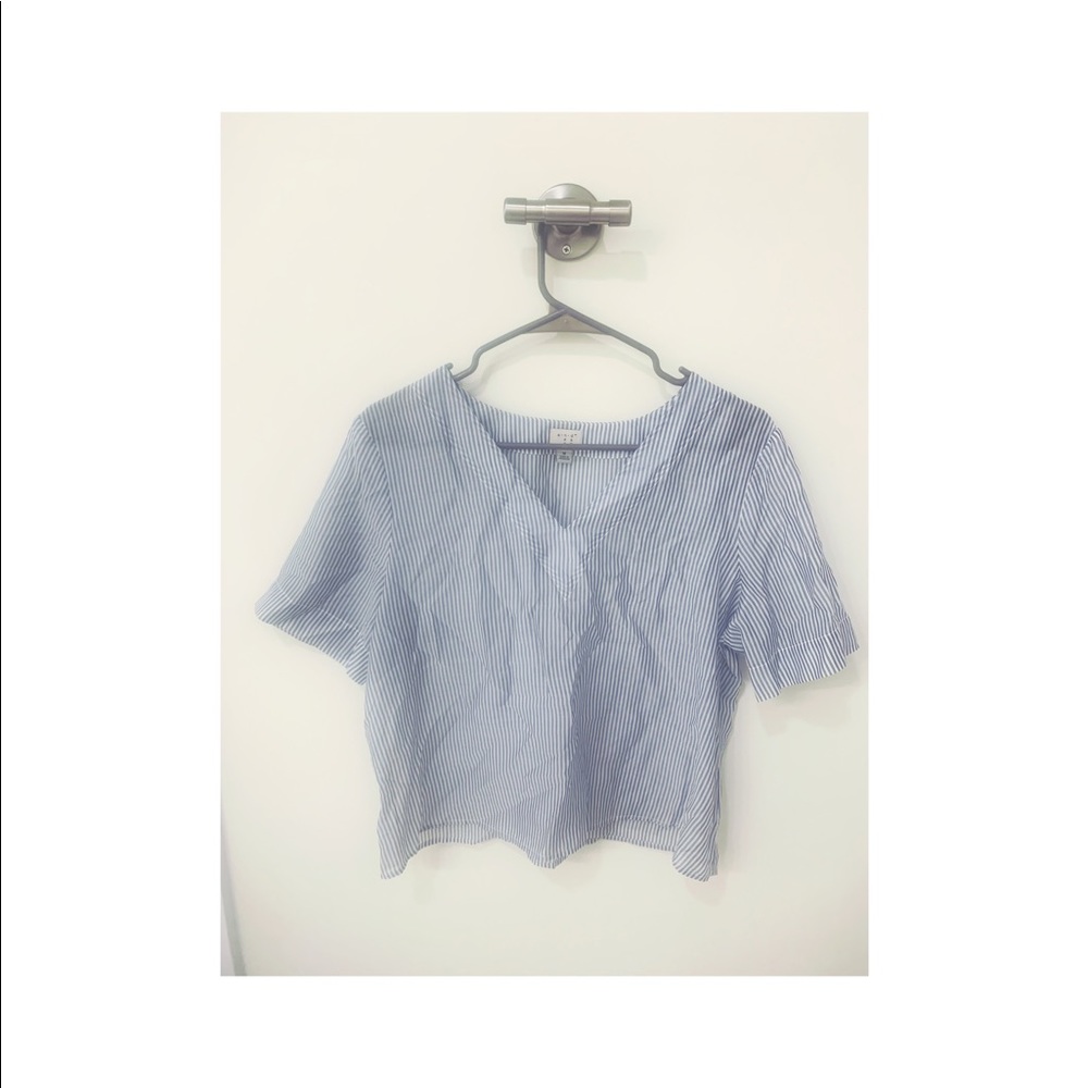 Pin stripe sheer blouse